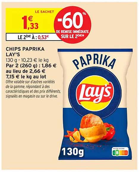 CHIPS PAPRIKA LAY'S