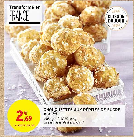 CHOUQUETTES AUX PÉPITES DE SUCRE X30
