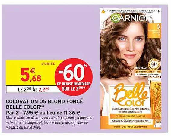 COLORATION 05 BLOND FONCÉ BELLE COLOR
