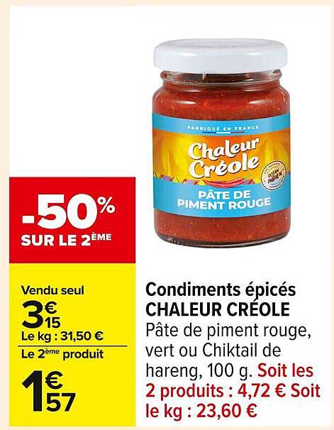 Condiments épicés CHALEUR CRÉOLE
