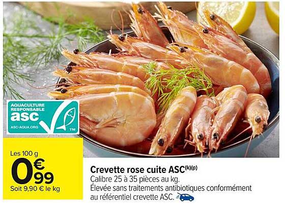 Crevette rose cuite ASC