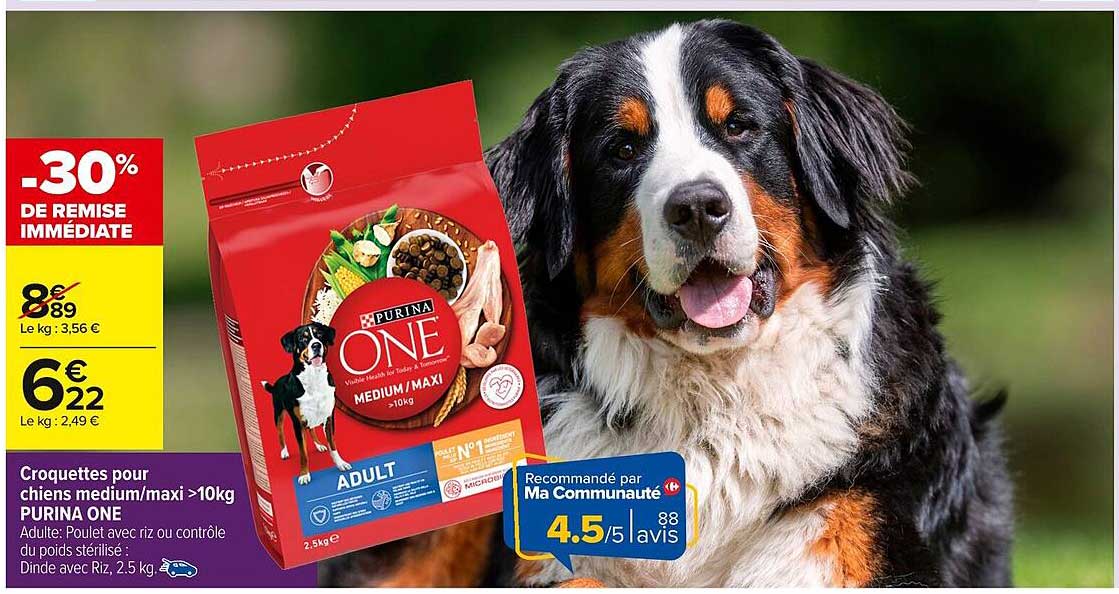 Croquettes pour chiens medium/maxi >10kg PURINA ONE