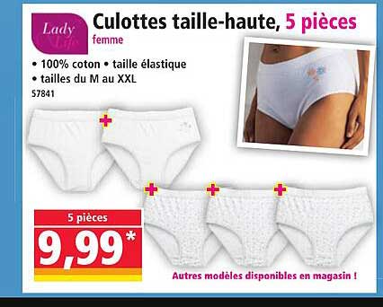 Culottes taille-haute, 5 pièces
