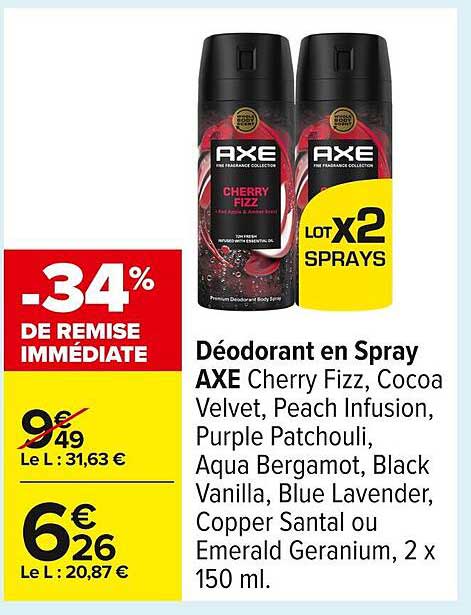 Déodorant en Spray AXE Cherry Fizz
