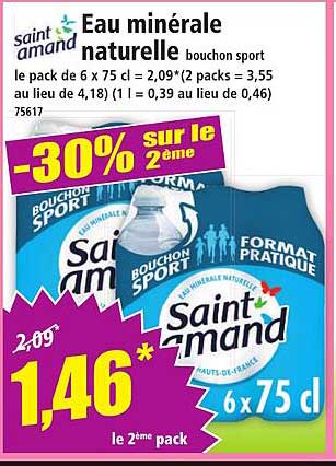Eau minérale naturelle bouchon sport