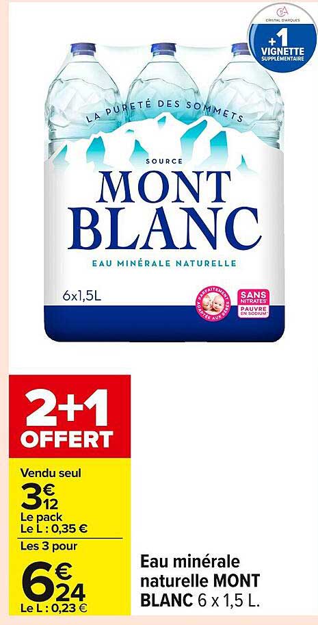 Eau minérale naturelle MONT BLANC 6 x 1,5 L