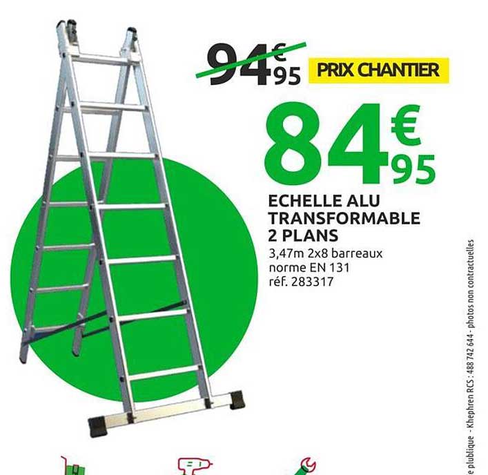 ECHELLE ALU TRANSFORMABLE 2 PLANS