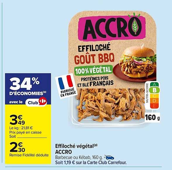Effiloché végétal ACCRO goût BBQ 100% végétal