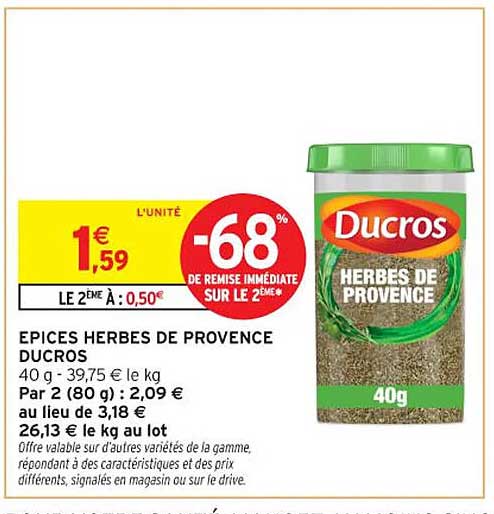 ÉPICES HERBES DE PROVENCE DUCROS