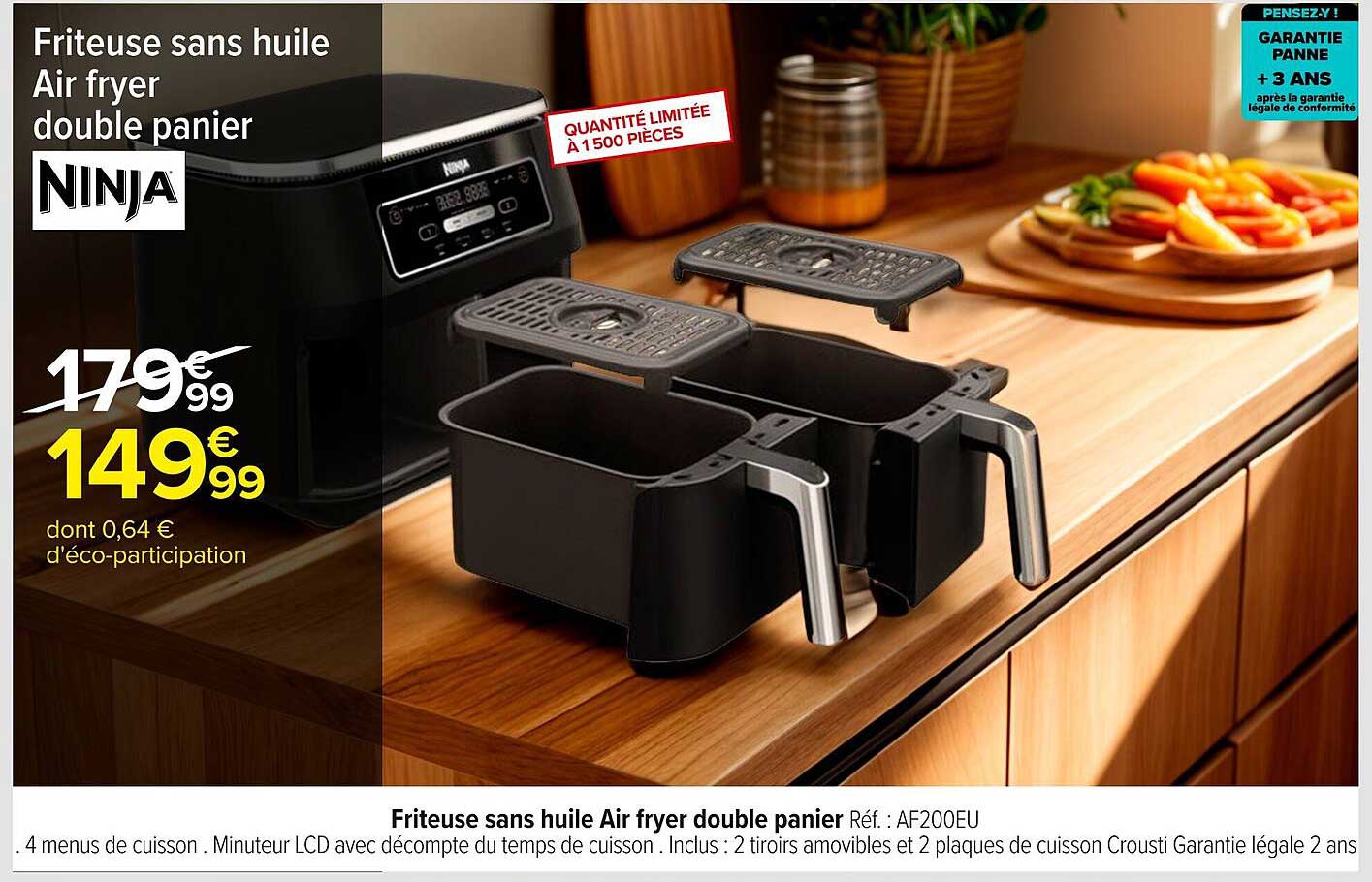 Friteuse sans huile Air fryer double panier