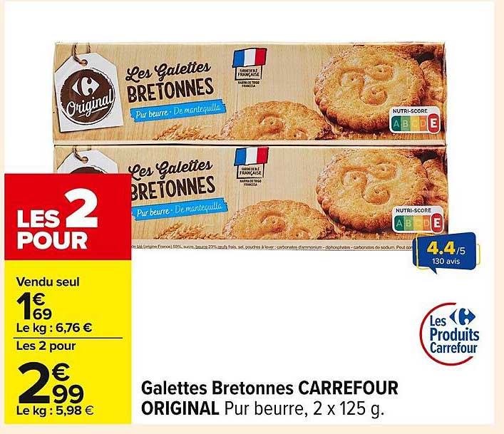 Galettes Bretonnes CARREFOUR ORIGINAL Pur beurre