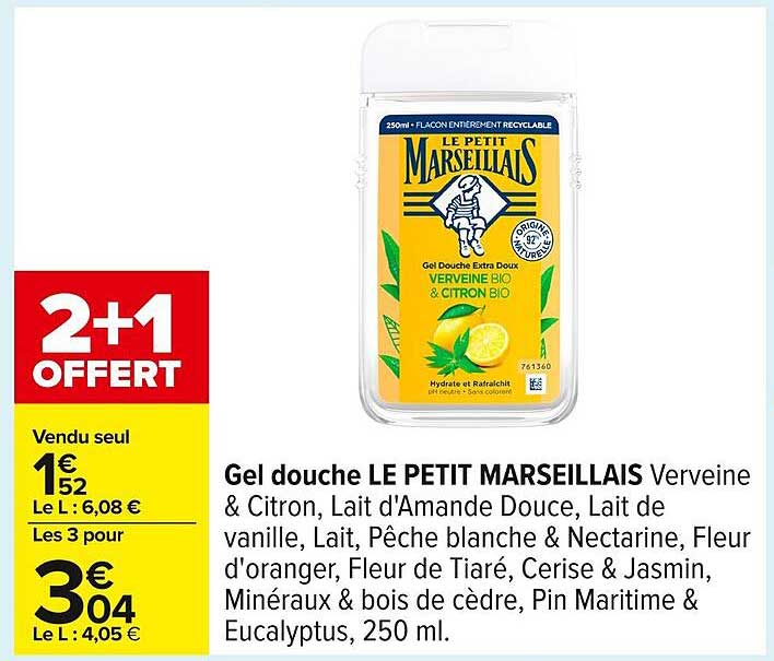 Gel douche LE PETIT MARSEILLAIS Verveine & Citron
