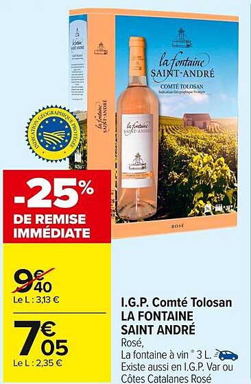 I.G.P. Comté Tolosan LA FONTAINE SAINT ANDRÉ