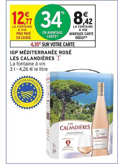 IGP MÉDITERRANÉE ROSÉ LES CALANDIÈRES