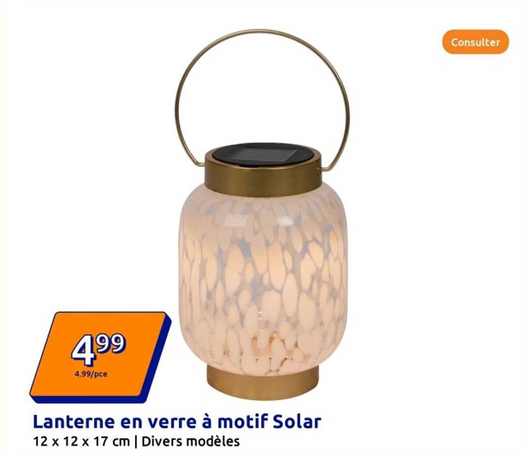 Lanterne en verre à motif Solar