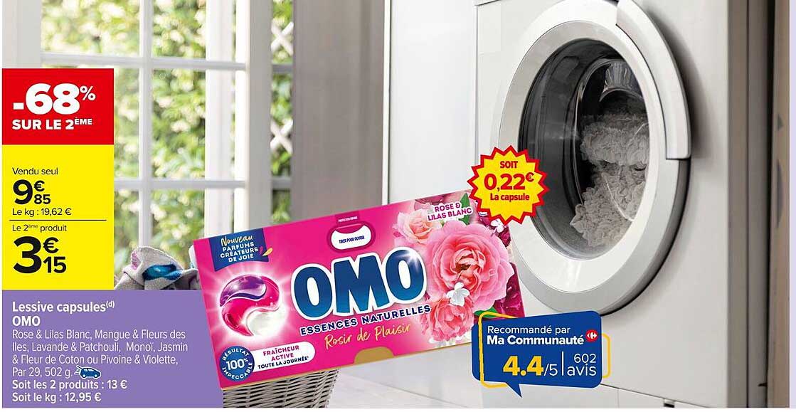 Lessive capsules OMO Essences Naturelles