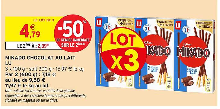 Mikado Chocolat au Lait LU