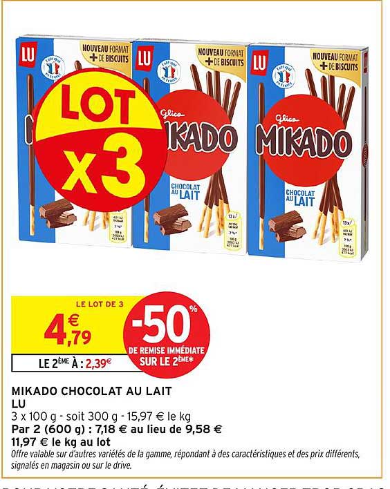 MIKADO CHOCOLAT AU LAIT