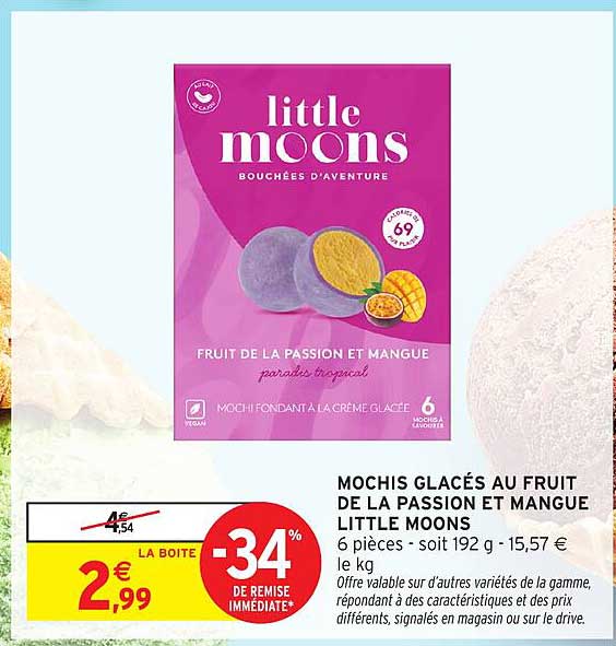 Mochis glacés au fruit de la passion et mangue Little Moons