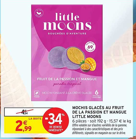 MOCHIS GLACÉS AU FRUIT DE LA PASSION ET MANGUE LITTLE MOONS