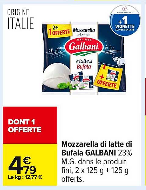 Mozzarella di latte di Bufala GALBANI 23% M.G.