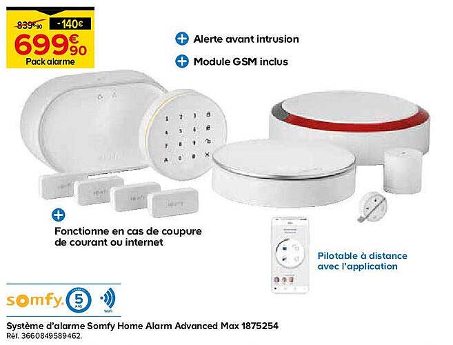 Pack alarme Somfy Home Alarm Advanced Max 1875254