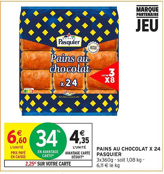 PAINS AU CHOCOLAT X 24 PASQUIER