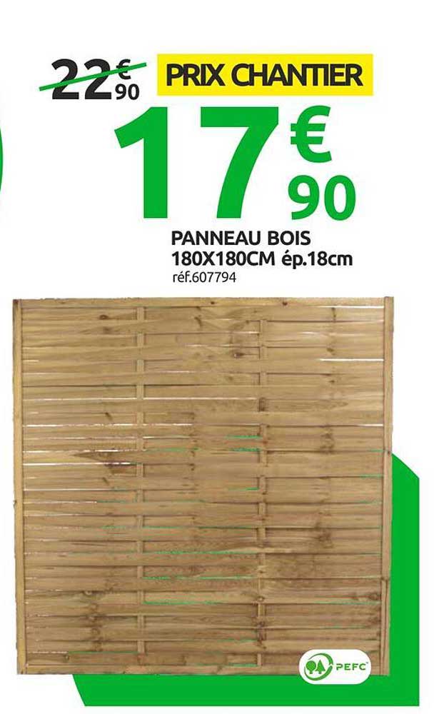 PANNEAU BOIS 180X180CM ép.18cm