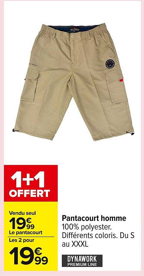 Pantacourt homme