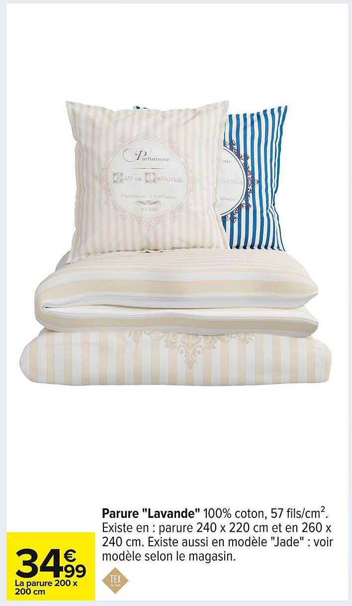 Parure "Lavande" 100% coton, 57 fils/cm².