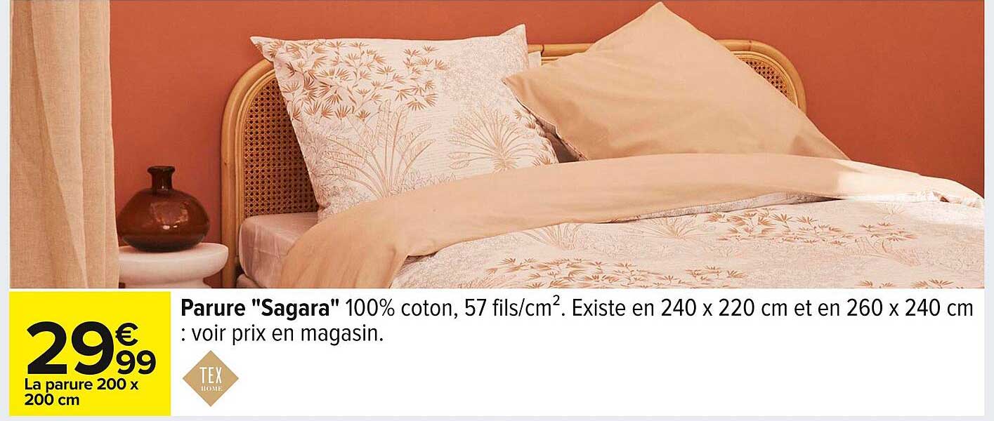Parure "Sagara" 100% coton, 57 fils/cm²