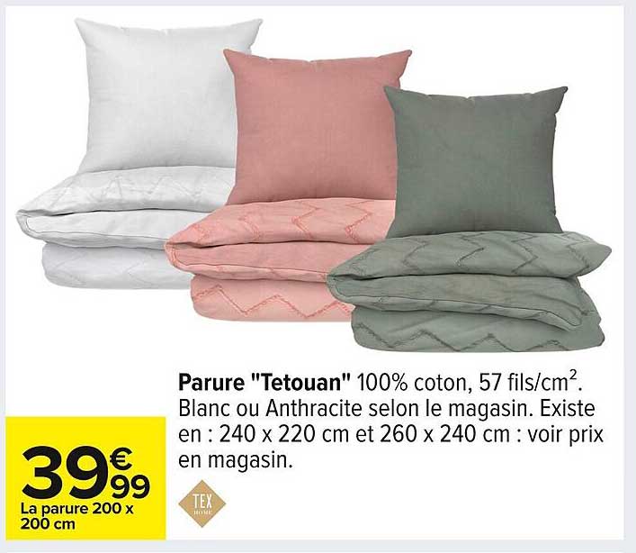 Parure "Tetouan" 100% coton, 57 fils/cm².