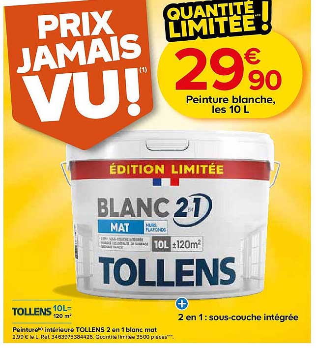 Peinture blanche, les 10 L