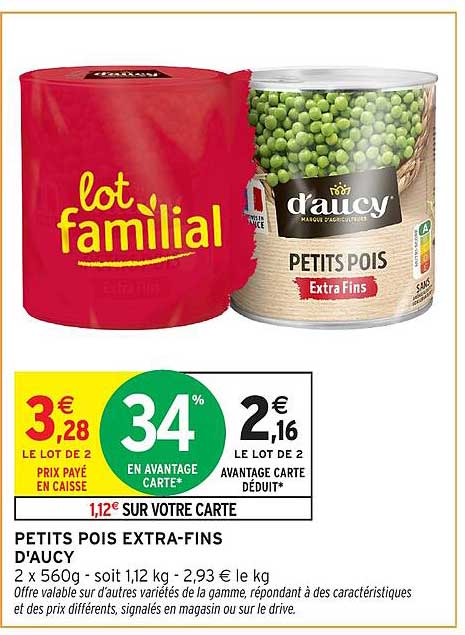 PETITS POIS EXTRA-FINS D'AUCY - LOT FAMILIAL