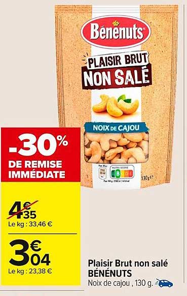 Plaisir Brut non salé Bénénuts