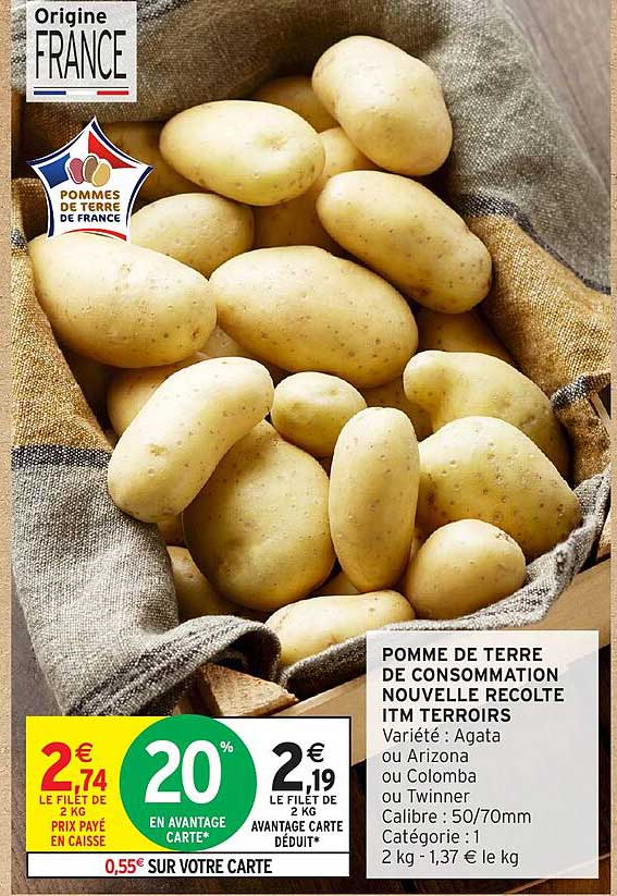 POMME DE TERRE DE CONSOMMATION NOUVELLE RECOLTE ITM TERROIRS