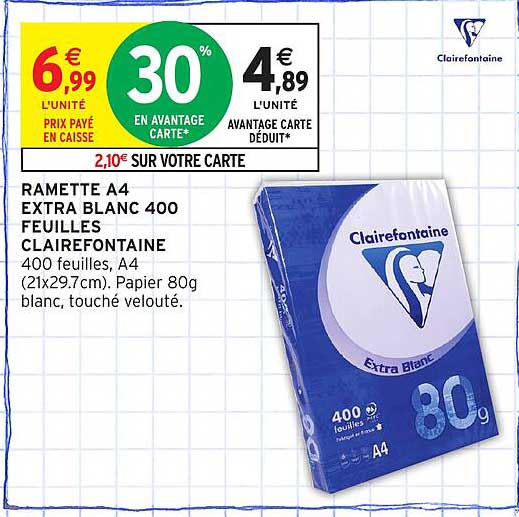 Ramette A4 Extra Blanc 400 Feuilles Clairefontaine