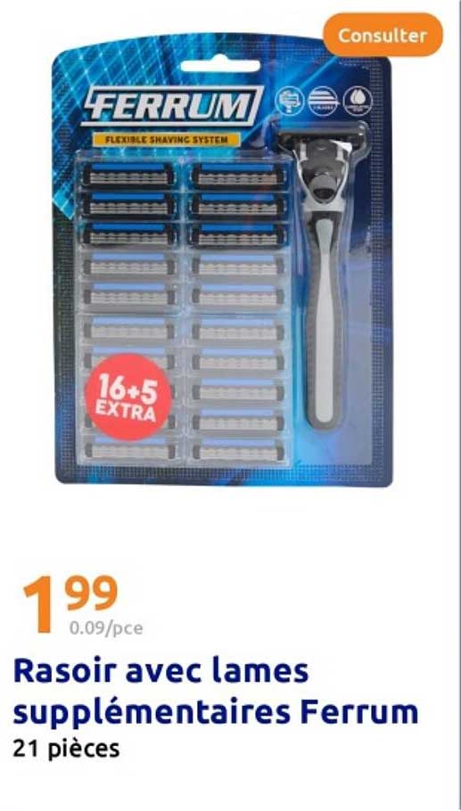 Rasoir avec lames supplémentaires Ferrum