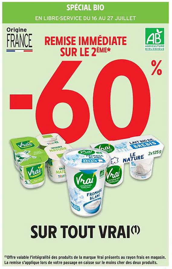 REMISSE IMMÉDIATE SUR LE 2ÈME* -60%