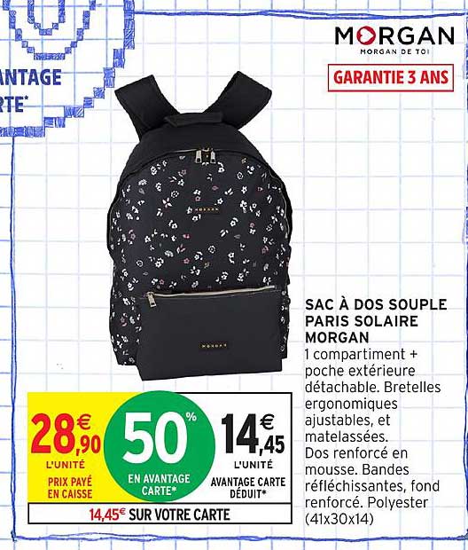 SAC À DOS SOUPLE PARIS SOLAIRE MORGAN