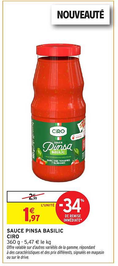 SAUCE PINSA BASILIC CIRO