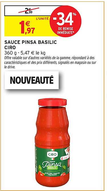 SAUCE PINSA BASILIC CIRO