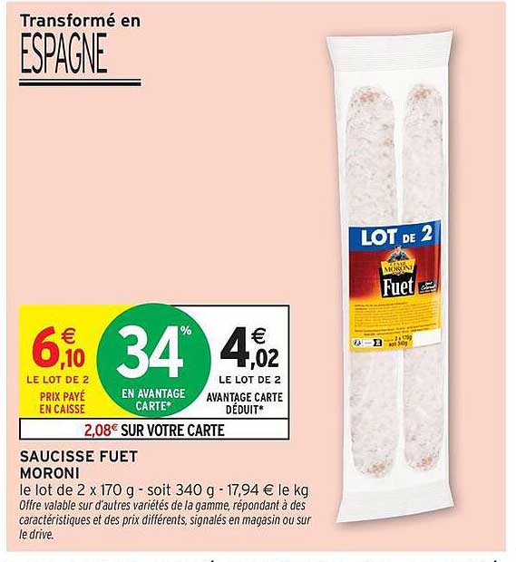 SAUCISSE FUET MORONI