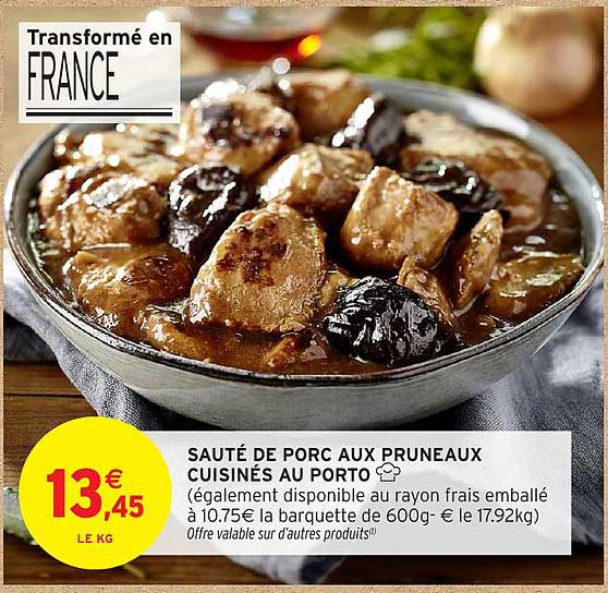 SAUTÉ DE PORC AUX PRUNEAUX CUISINÉS AU PORTO