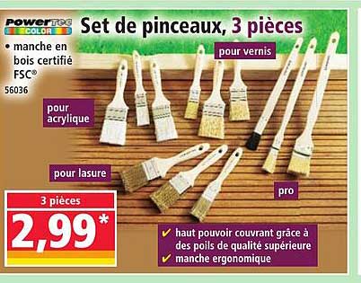 Set de pinceaux, 3 pièces
