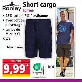 Short cargo homme