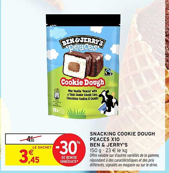 SNACKING COOKIE DOUGH PEACES X10