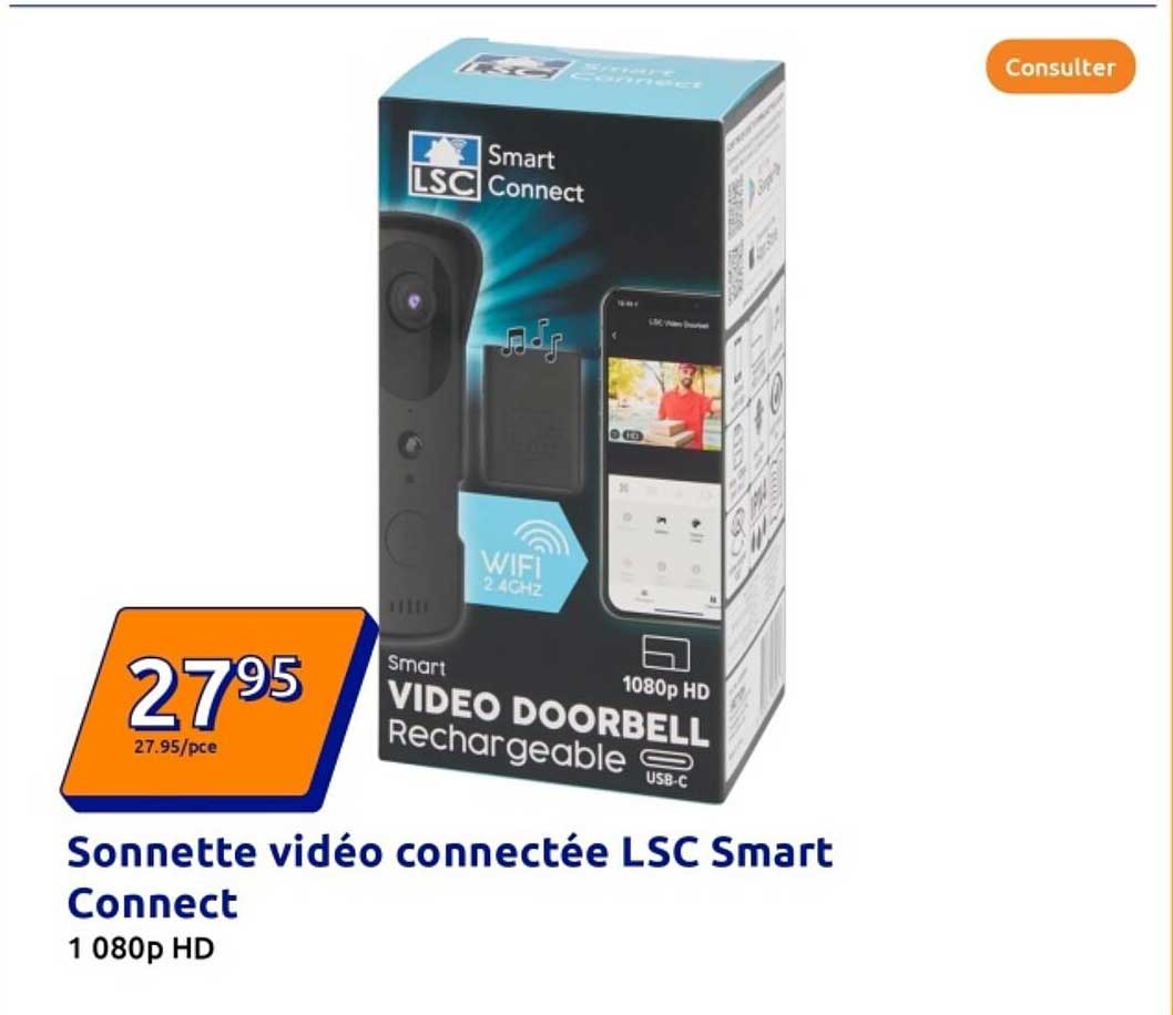 Sonnette vidéo connectée LSC Smart Connect