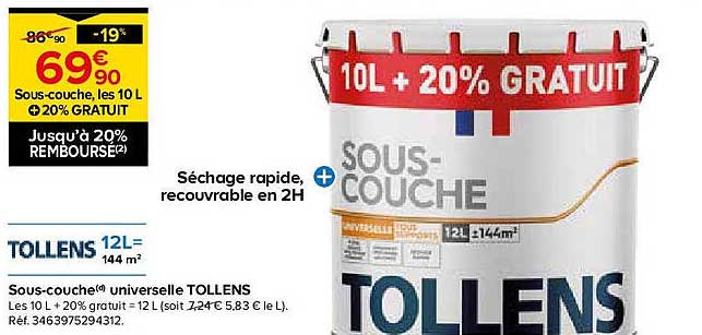 Sous-couche universelle TOLLENS