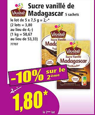 Sucre vanillé de Madagascar 5 sachets